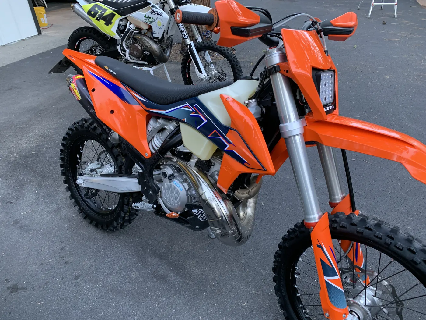 Orange KTM race bike
